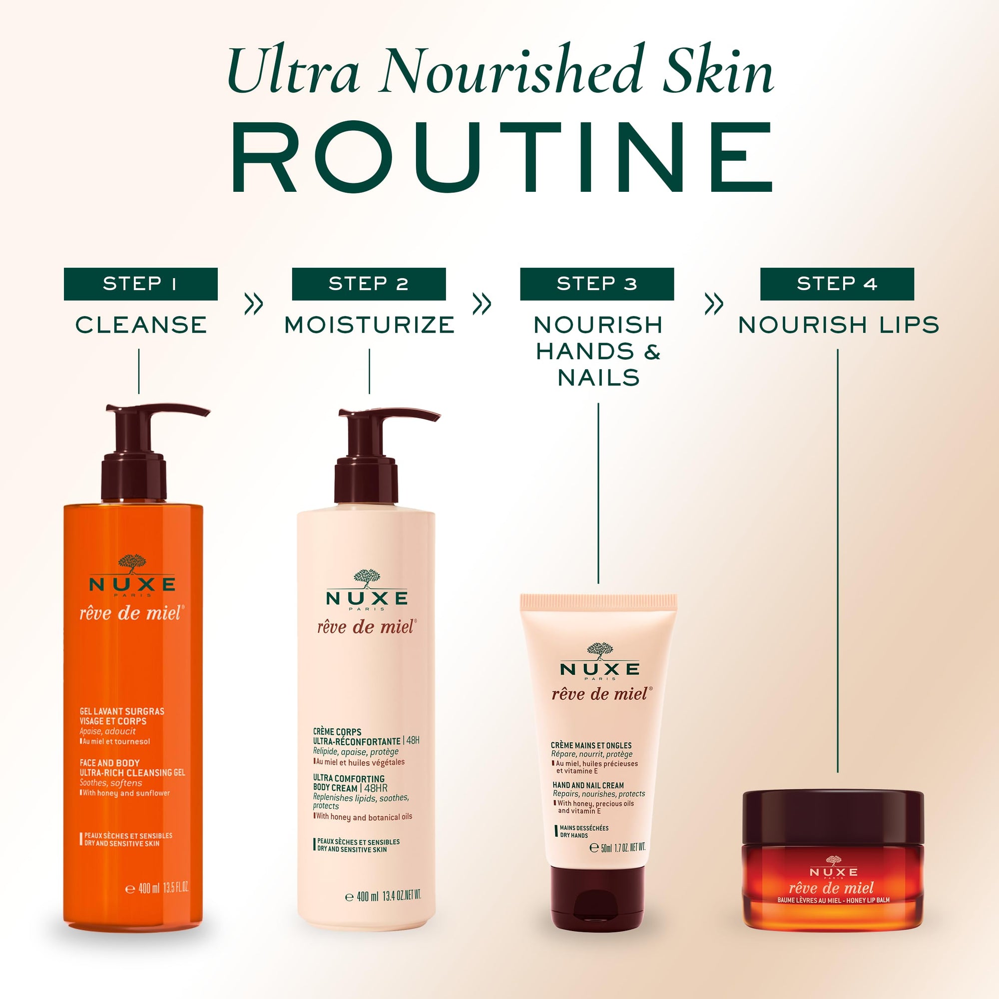 Nuxe Reve de Miel Hand Cream - Nourishing &amp; Protective Hand Care for Dry Hands