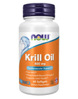 NOW Red Krill Oil 500mg Supplement - Omega-3 EPA & DHA Dietary - 30 Capsules