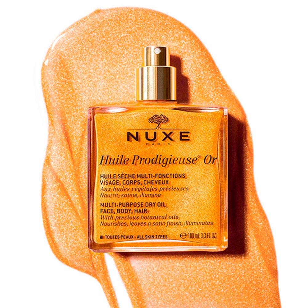 Nuxe Huile Prodigieuse OR Dry Oil for Face, Body, and Hair - Nourishing, Repairing, and Softening with Natural Ingredien