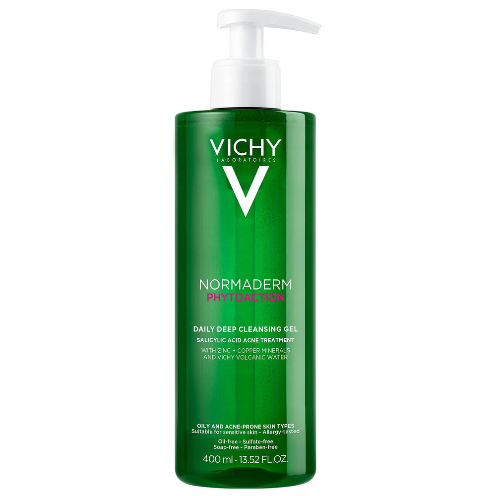 Vichy Normaderm Phytosolution Intensive Purifying Gel for Oily Skin - 400ml, Salicylic Acid Face Wash, Botanical Face Cl