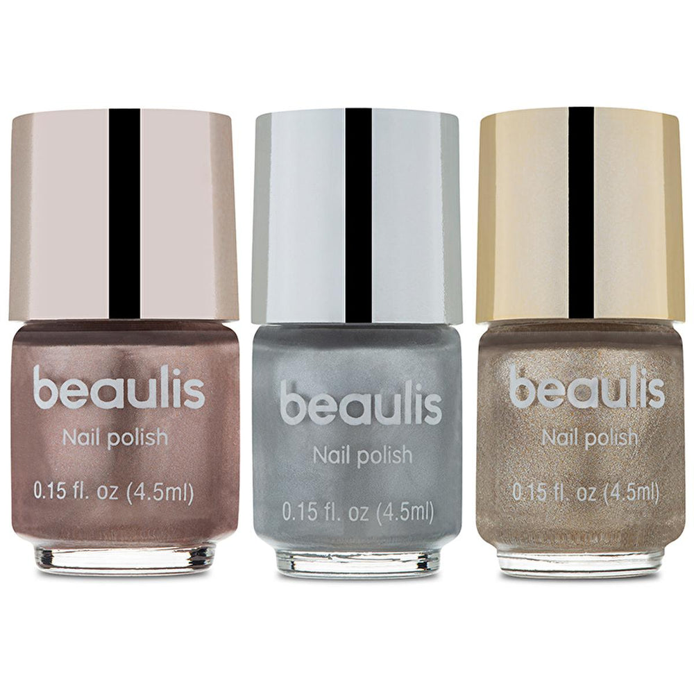 Beaulis 3-Piece Metallic Nail Polish Set - Long-Lasting, Easy to Apply Nail Color Variety for Fashionable - view 2