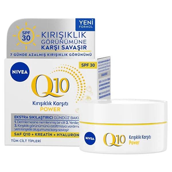 Nivea Q10 Power Anti-Wrinkle Day Cream with SPF30 - Hydrating Face Moisturizer for Women Nivea Q10 Power Anti-Wrinkle Day Cream SPF30 Anti-Wrinkle Day Cream, Nivea Q10 Power, SPF30 Face Cream, Anti-Aging Skincare, Hydrating Face Moisturizer, Women's Skincare, Sensitive Skin Friendly, Dermatologically Tested, Q10, Keratin, Hyaluron, Skincare Essentials, Gift for Her