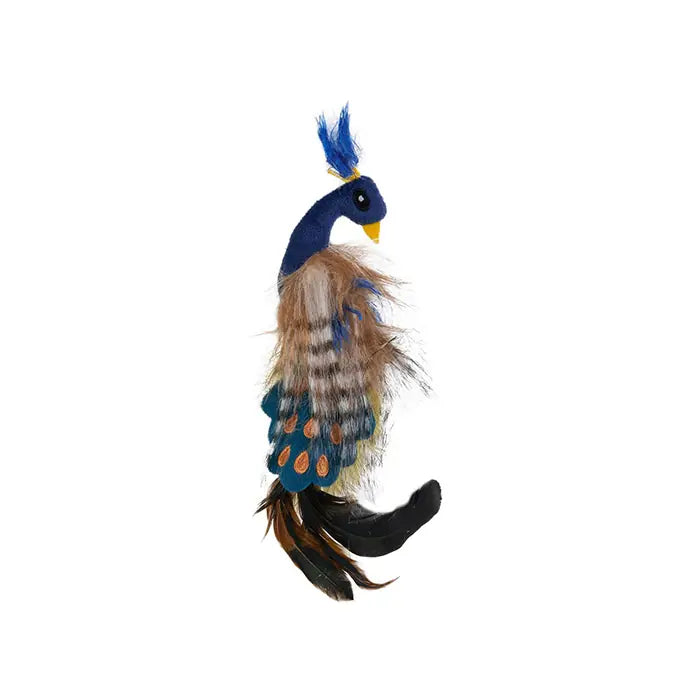 Pet Zone Pretty Peacock Crinkle Catnip Toy with Feathers