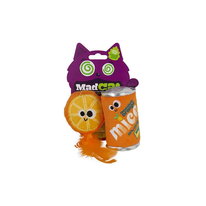 Mad Cat Orange Mice Soda Catnip & Silvervine Toy 2-Pack