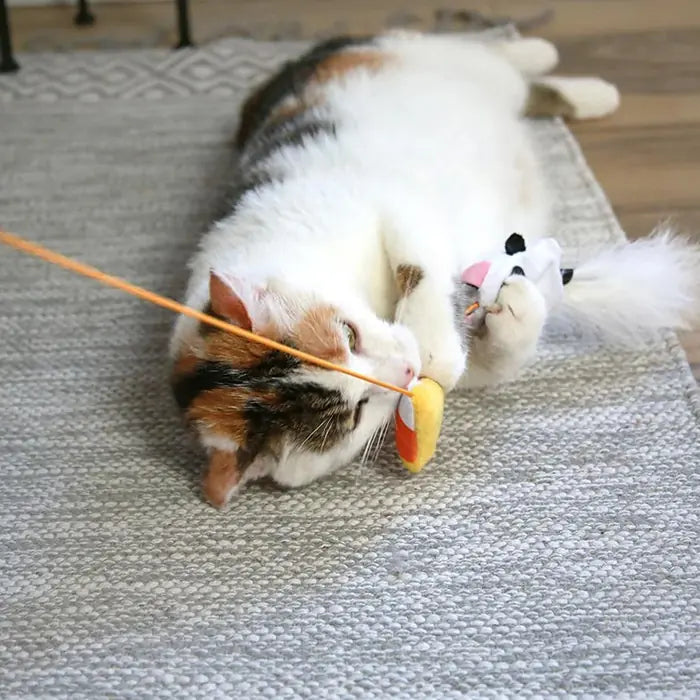 Mad Cat Hiss and Haunt Cat Teaser Wand with Catnip & Matatabi