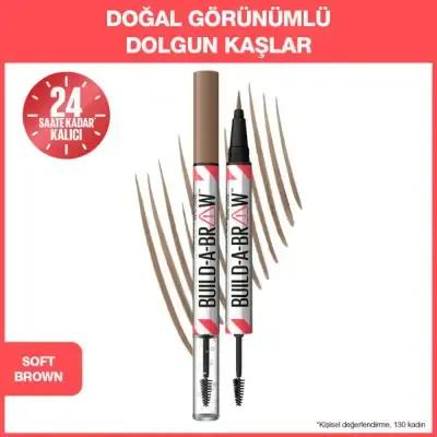Maybelline Build-A-Brow: 2-in-1 Soft Brown Eyebrow Pen & Setting Gel | Long-Lasting Definition, Easy Application, Natural Look Maybelline Build-A-Brow: Soft Brown Eyebrow Pen & Setting Gel eyebrow pen, brow setting gel, soft brown eyebrow, long lasting brow, 2 in 1 brow pen, eyebrow makeup, brow definer, Maybelline eyebrow pen, eyebrow, brows, makeup, cosmetics, brow gel, brow pencil, brow definer, soft brown, long-lasting, easy application, buildable color, defined brows, groomed brows, beauty, Maybelline,