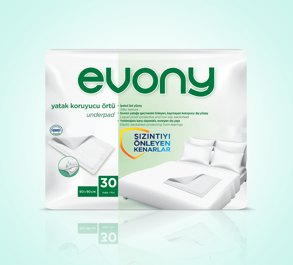 Evony Bed Protector Underpads Absorbent Sheets 60x90cm 30 Pack
