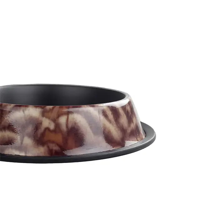 Oripet Leopard Print Stainless Steel Pet Bowl 8 oz