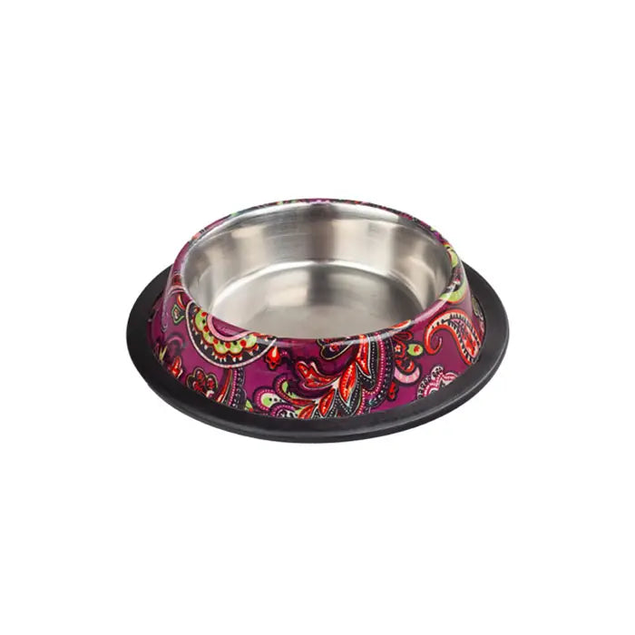 Oripet Patterned Red Stainless Steel Dog Bowl 8oz