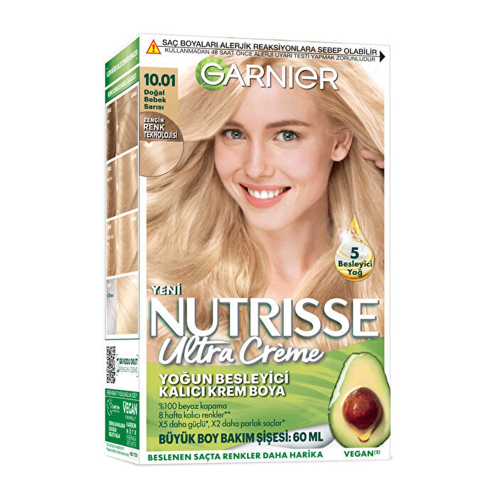 Garnier Nutrisse Intense Nourishing Permanent Hair Color 10.01 - Natural Baby Blonde | 60ml - Hair Dye