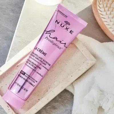 Nuxe Paris Hair Prodigeux Leave-In Conditioner: Intense Nourishment, Repair & Shine with Camellia & Jojoba Oil for Dry, Damaged Hair Nuxe Hair Prodigeux: Leave-In Conditioner for Nourishing Hair leave-in hair conditioner, nourishing hair treatment, hair repair cream, dry hair treatment, frizz control hair product, pink camellia oil hair care, jojoba oil hair conditioner, paraben free hair conditioner, silicone free hair product, Nuxe hair prodigeux, Nuxe Paris, hair conditioner, dry hair, damaged hair, friz