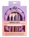 Eklips Spa Headband & Sponge Makeup Brush Set