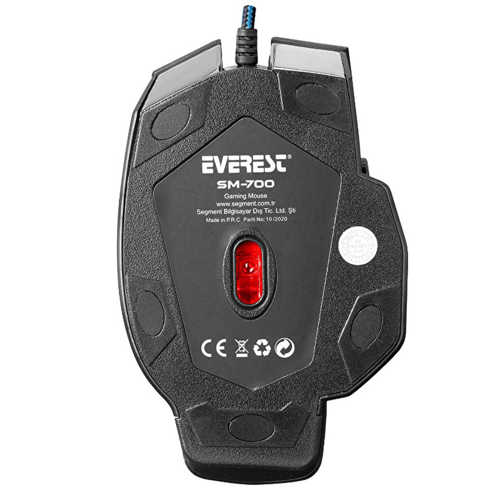 Everest SM-700 Wired Gaming Mouse - Customizable DPI, Optical Sensor, Black - view 7