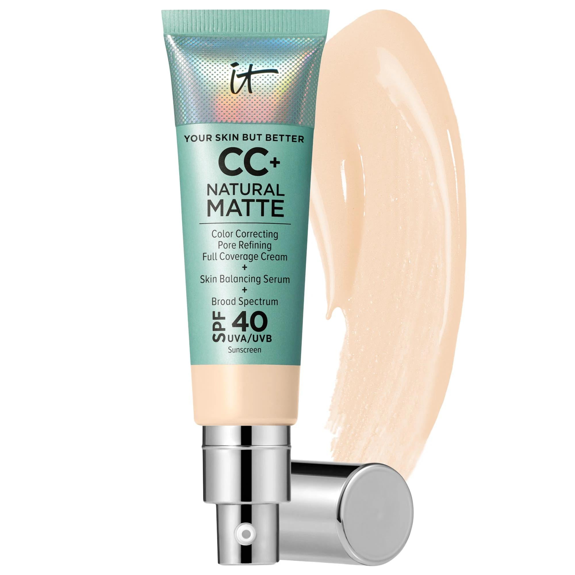 CC+ Cream Natural Matte Foundation with SPF 40 - Full Coverage, Hydrating, Vegan Makeup CC+ Cream Matte Foundation - Full Coverage, Hydrating &amp; Vegan matte foundation, CC cream, SPF 40 sunscreen, non-comedogenic foundation, vegan cosmetics, full coverage foundation, hydrating foundation, long-lasting makeup, oily skin solutions, vegan makeup, cruelty-free cosmetics, broad-spectrum sunscreen, serum foundation, makeup for sensitive skin