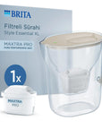 Brita Style Essential XL Water Filter Pitcher Sand Beige 3.6L