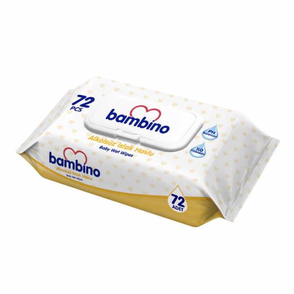 Bambino Baby Wet Wipes - Alcohol-Free, Paraben-Free, 72 Count - Gentle Baby Care for Sensitive Skin - Baby Care