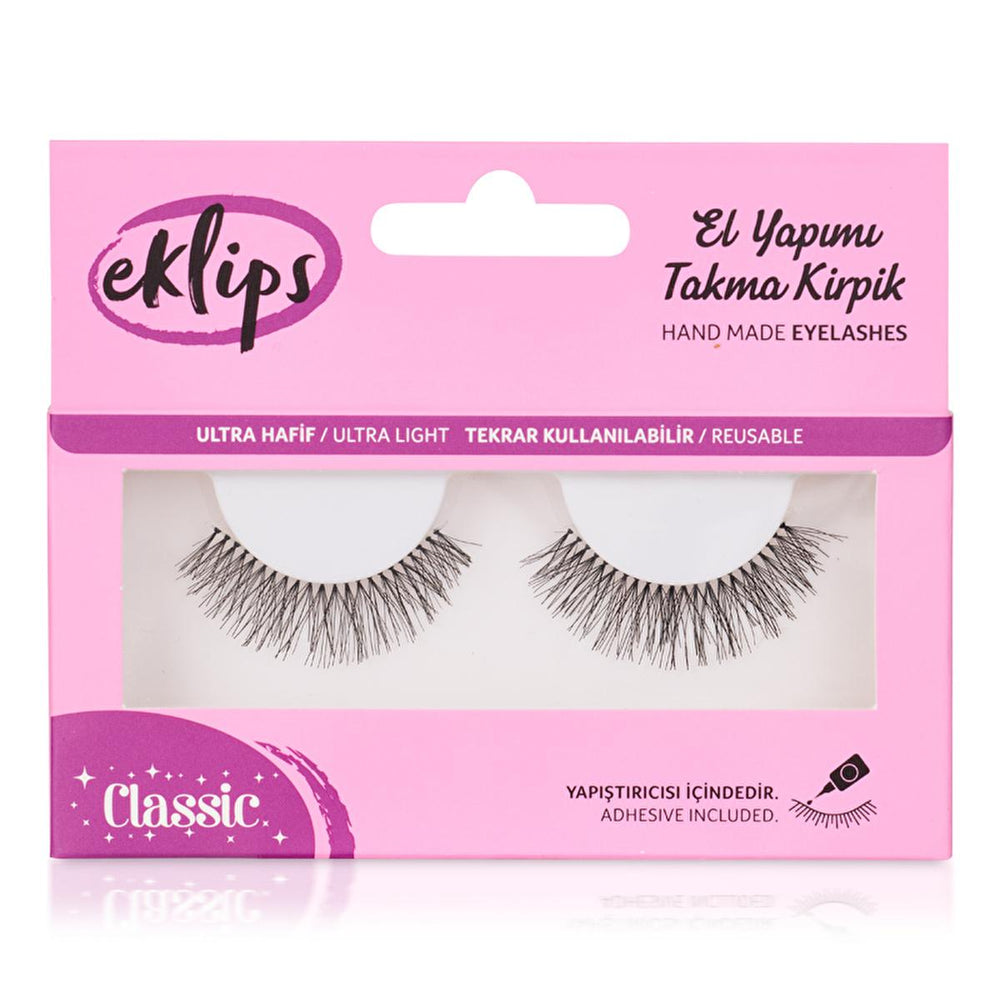 Eklips False Eyelashes Classic - Natural Look, Handmade, Professional Design for All Eye Types