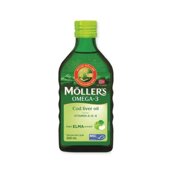 Möller's Cod Liver Oil Supplement with Omega-3, Vitamins A, D, E - Natural Apple Flavor for Heart, Brain Health - 8.45 fl oz - image 2