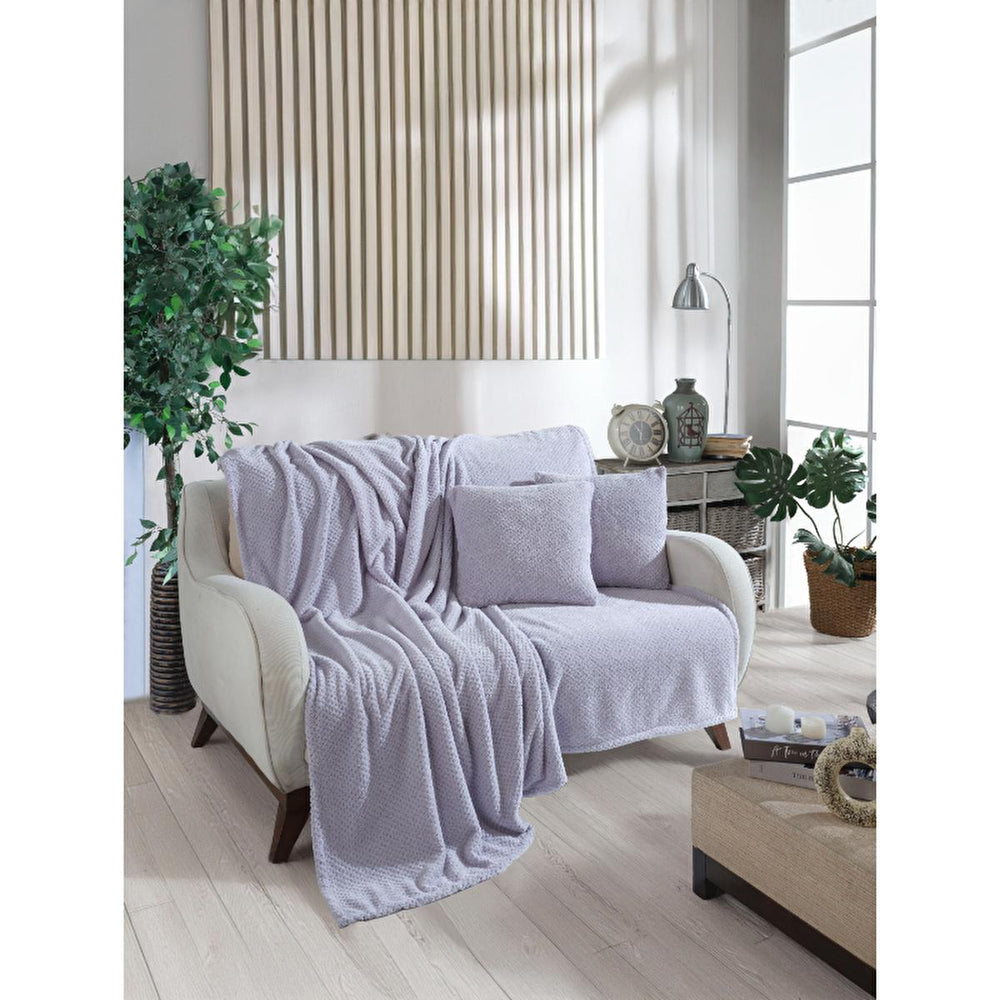 Wondel Grey Polycotton Throw Blanket & Furniture Cover - 55.12 x 55.12 inches, Soft, Breathable, Versatile Decor
