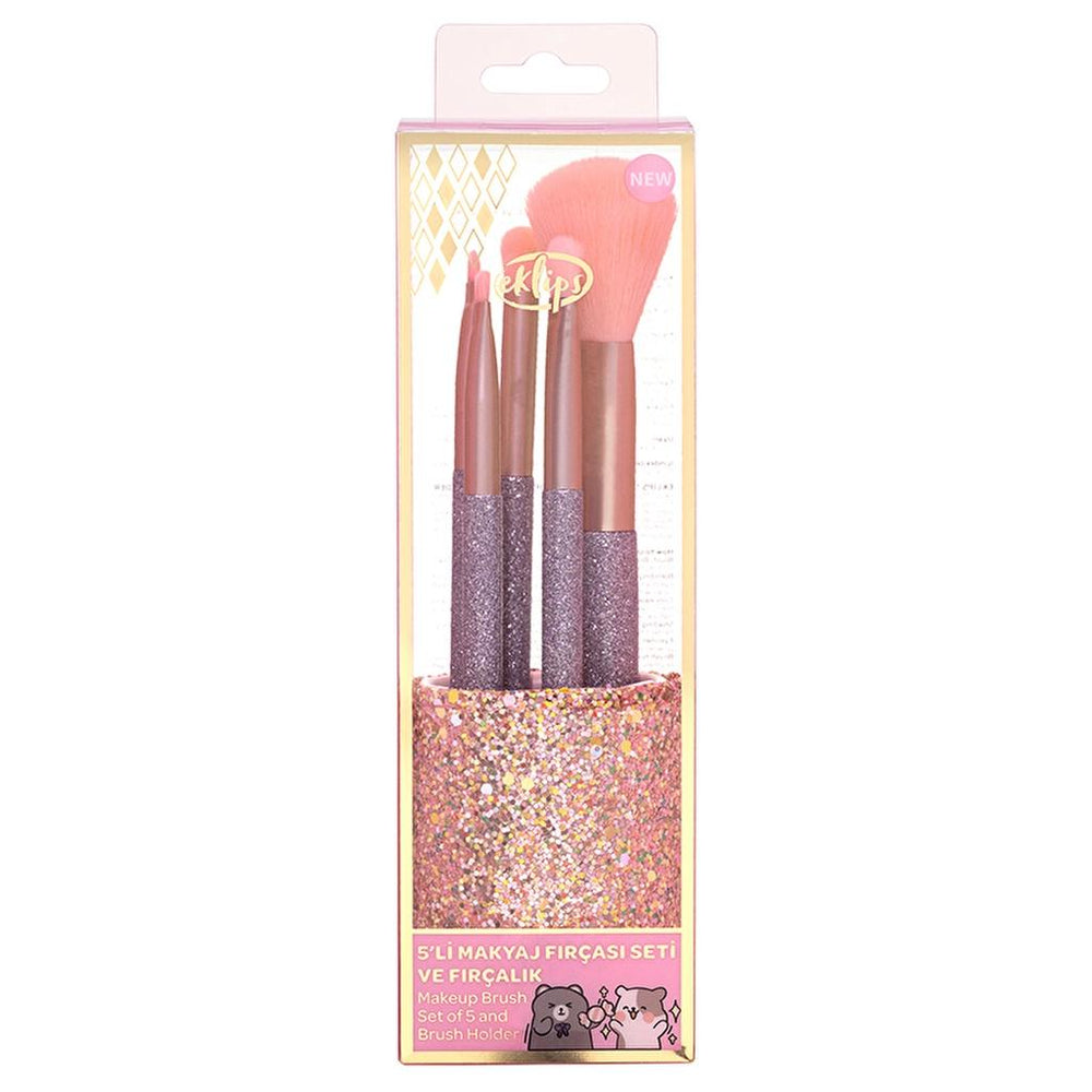 Eklips Character 5-Piece Makeup Brush Set with Travel Box