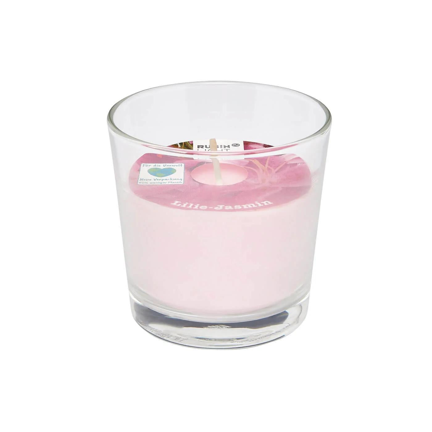 Rubin Licht Jasmine Scented Glass Jar Candle for Home Relaxation