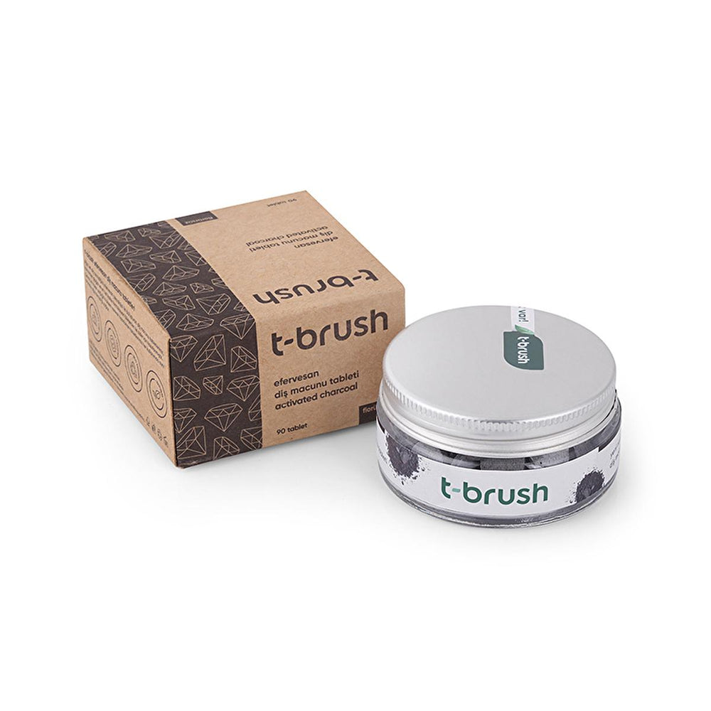 T-Brush Natural Activated Charcoal Toothpaste Tablets - Vegan, Chemical-Free Oral Care - Toothpaste