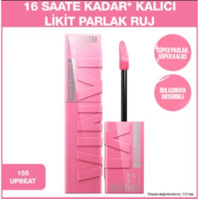 Maybelline Super Stay Vinyl Ink Long-Lasting Glossy Liquid Lipstick - 155 Upbeat Maybelline Super Stay Vinyl Ink Lipstick - Long Lasting Glossy Maybelline Super Stay Vinyl Ink, Long-lasting lipstick, Glossy lip color, Liquid lipstick, Vinyl Ink lipstick, Lipstick, Glossy finish, Long-lasting formula, Maybelline, Beauty, Makeup, Cosmetics, Lip care, Durable lip color