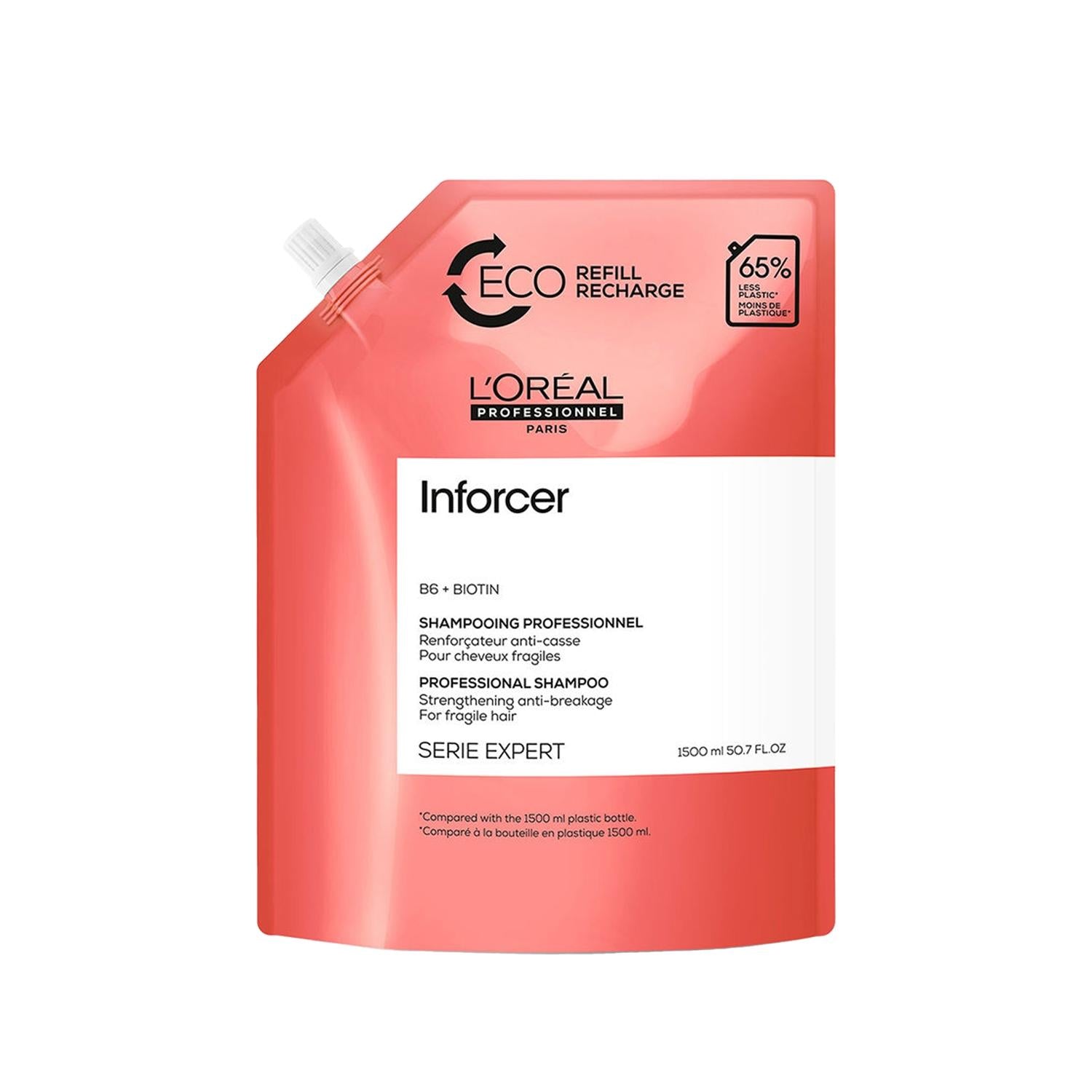 Loreal Professionnel Inforcer Shampoo: Anti Breakage, Strengthening &amp; Repair for Damaged Hair - 1500ml Professional Salon Quality Loreal Inforcer: Anti Breakage &amp; Strengthening Shampoo Loreal Inforcer shampoo, anti breakage shampoo, strengthening shampoo, hair breakage treatment, damaged hair repair, professional hair shampoo, 1500 ml shampoo refill, Loreal Professionnel Paris shampoo, hair care, hair health, salon quality shampoo, hair strengthening, anti-breakage, damaged hair, weak hair, brittle hair, sp