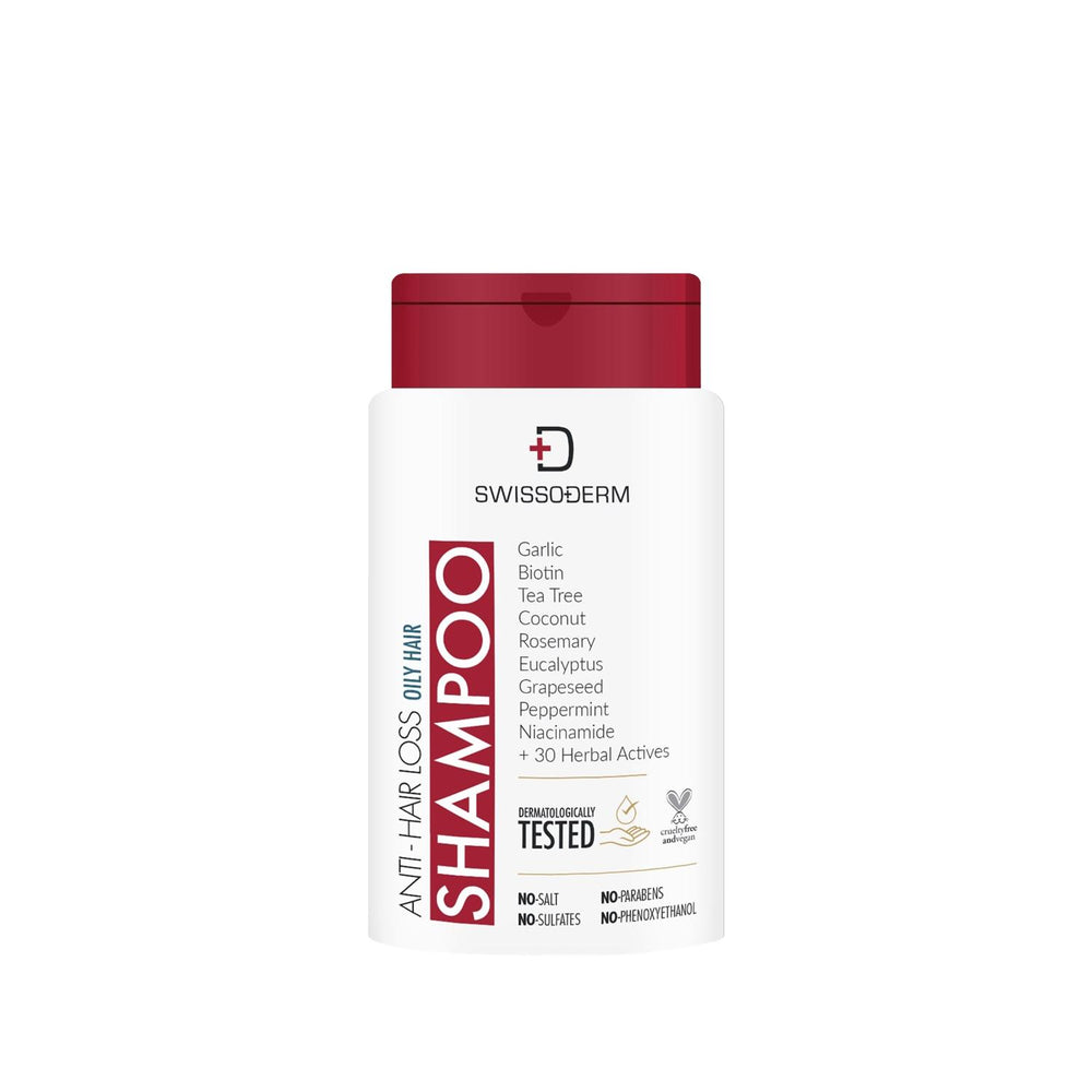 Swissoderm Anti-Hair Loss Shampoo for Oily Hair - 300ml, Reduces Hair Fall & Controls Oil Production - Shampoo