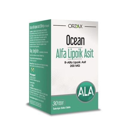 Ocean Alfa Lipoik Asit 200 mg Dietary Supplement - Antioxidant Support for Adults, 30 Vegetable - Vitamin & Supplement