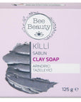 Bee Beauty Natural Clay Soap for Blackhead Removal, Paraben-Free & Caustic Soda-Free, Nourishing Skin Care - 125g - Soap