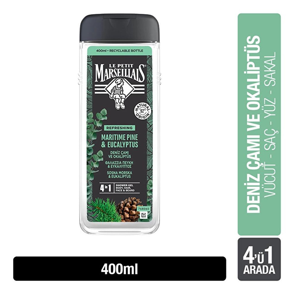 Le Petit Marseillais Shower Gel Sea Pine & Eucalyptus - 400ml | Natural Ingredients