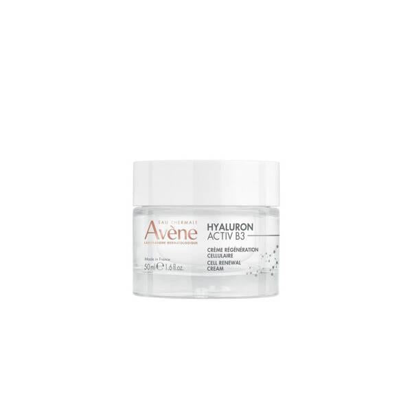 avene hyaluron activ b3 cream 50ml front view, avene hyaluron activ b3 cream 50ml back view, avene hyaluron activ b3 cream texture Avene Hyaluron Activ B3 Cell Renewal Cream - 50ml Avene Hyaluron Activ B3 Cell Renewal Cream | 50ml avene, hyaluron-activ-b3, cell-renewal-cream, sensitive-skin, anti-aging, moisturizer, skincare, face-cream, hydration, ai-generated