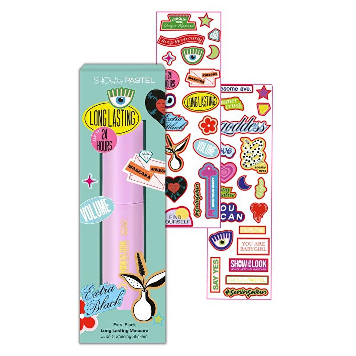 Show by Pastel 24H Long-Lasting Volumizing Mascara - Waterproof, Vegan, Cruelty-Free 24H Long-Lasting Volumizing Mascara by Show by Pastel long-lasting mascara, volumizing mascara, water-resistant mascara, vegan cosmetics, cruelty-free beauty products, Show by Pastel, 24H volume mascara, silicone brush mascara, lash care, plant extract mascara, paraben-free, gluten-free, cosmetics for sensitive eyes, ethical beauty products, makeup for dramatic lashes