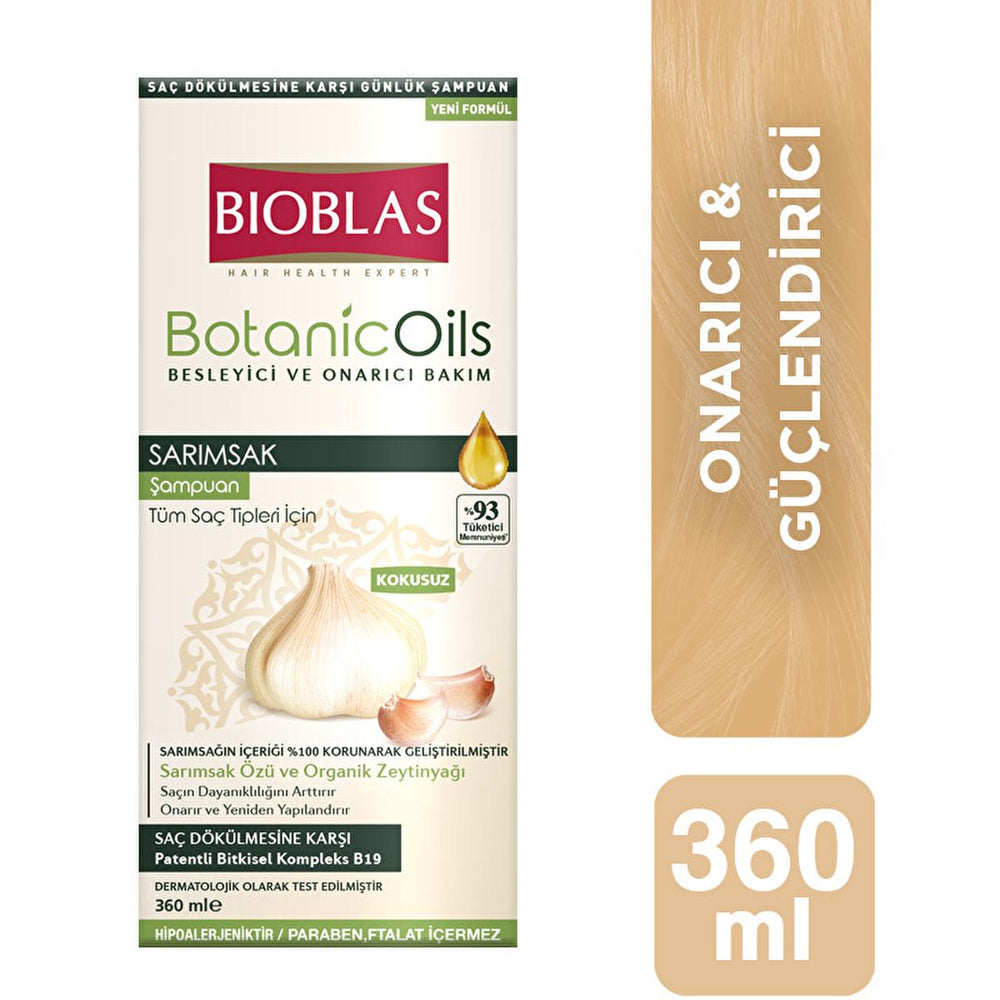 Bioblas Botanic Oils Garlic Shampoo - Nourishing, Paraben-Free, Organic Hair Care for Hair Loss - 12.18 fl oz - view 3