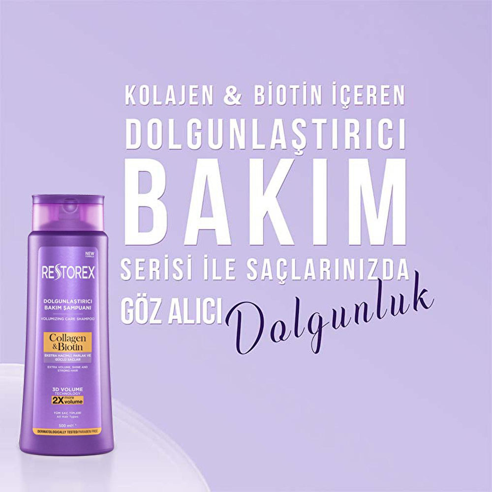 Restorex Collagen & Biotin Volumizing Hair Care Shampoo - 500ml, Nourishes & Strengthens Hair, Suitable for Daily - view 2