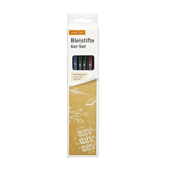 Schreibwelt Pencils with Erasers - Set of 6, Lead Pencils for Writing & Drawing Schreibwelt Pencils with Erasers - Precision Writing & Drawing Pencils with Erasers, Lead Pencils, Writing Instruments, Drawing Pencils, Schreibwelt Pencils, Pencil Set, Stationery for Office or School, Office Supplies, School Supplies, Art Supplies, Writing Tools, Drawing Tools