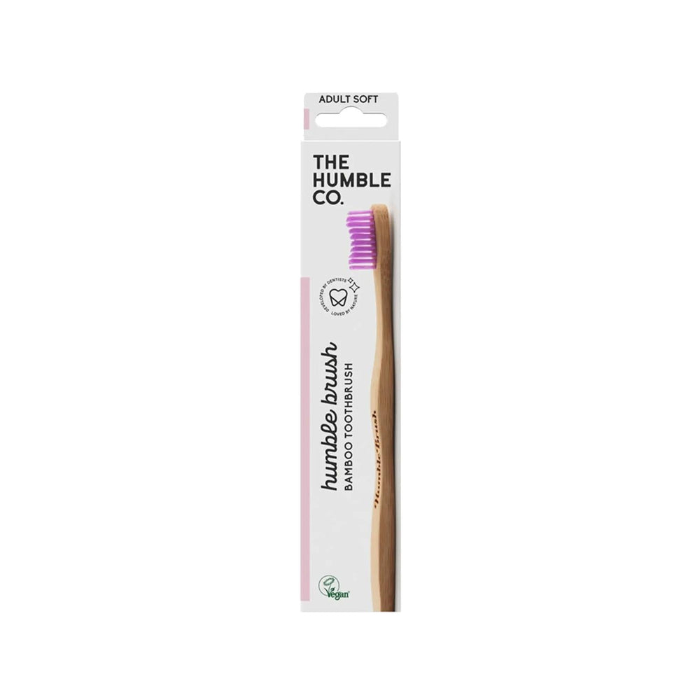 Humble Brush Soft Bristle Bamboo Toothbrush - Eco-Friendly, Biodegradable Adult Purple Toothbrush for Sensitive Teeth & Gums - image 3