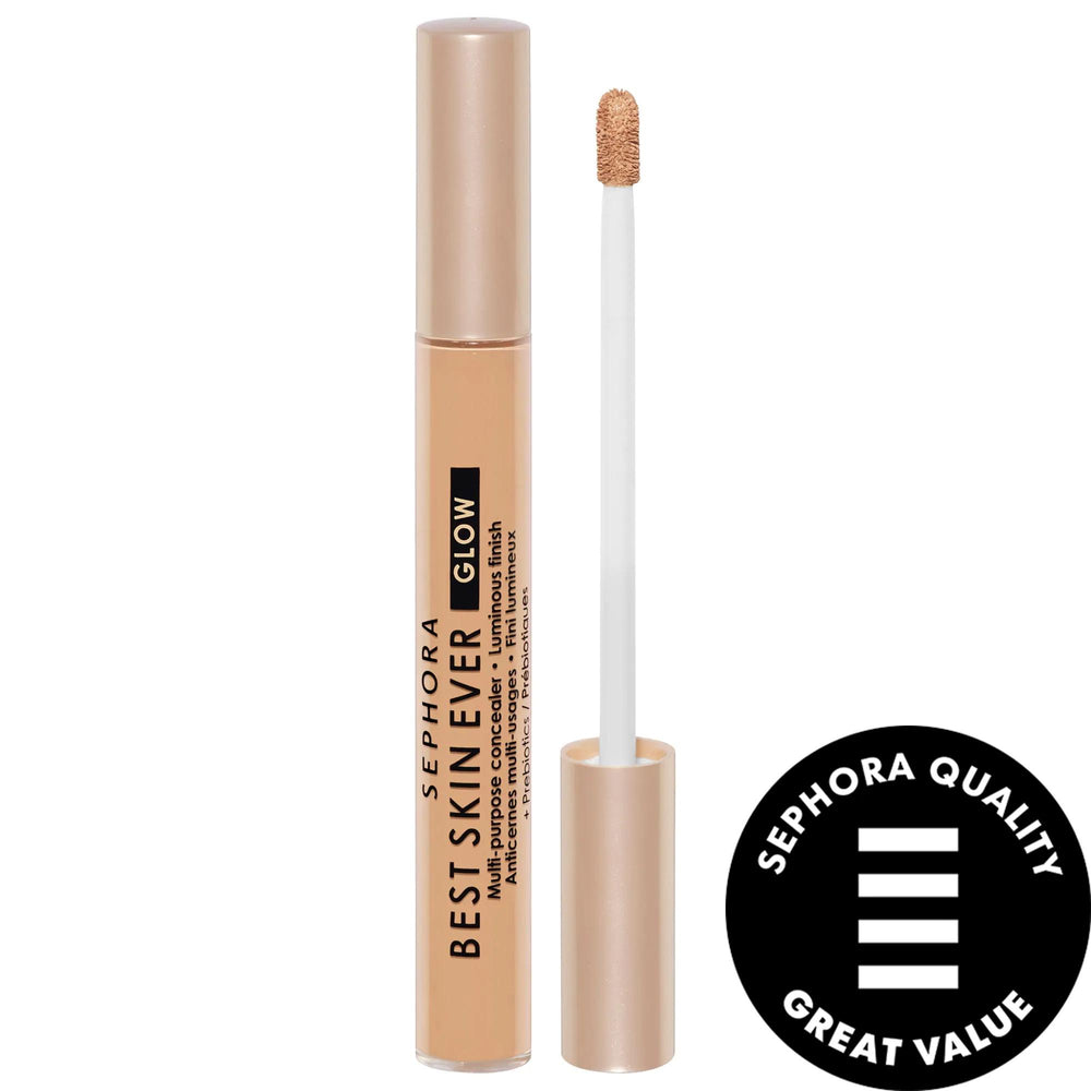 Sephora Collection Best Skin Ever Multi-Use Hydrating Glow Concealer - Radiant, Buildable Coverage, 12-Hour Hydration Best Skin Ever Hydrating Glow Concealer - 12Hr Hydration hydrating concealer, multi-use makeup, radiant glow concealer, Sephora Collection, noncomedogenic makeup, plant-based prebiotics in skincare, makeup for sensitive skin, long-lasting hydration, natural glow, under-eye concealer, brightening concealer, medium coverage, buildable coverage, liquid concealer, unscented makeup, diverse shade