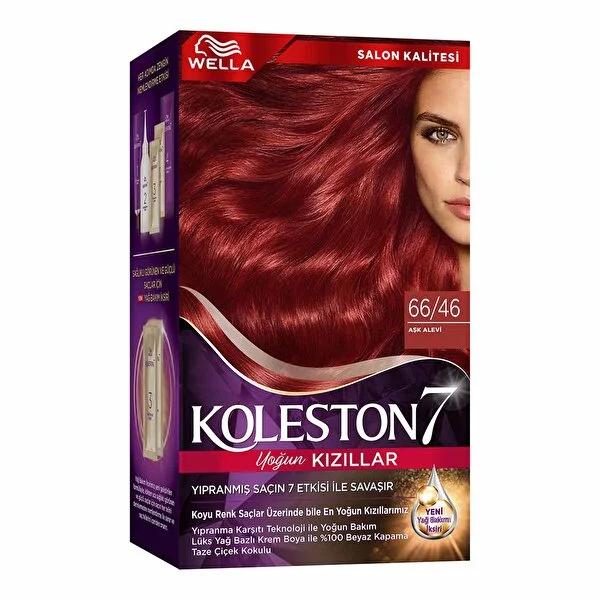 Koleston Wella Supreme Aşk Alevi 66/46: Vibrant Red Hair Dye for 100% Gray Coverage, Long-Lasting Color & Intense Moisture! Koleston Wella Red Hair Dye: Vibrant Color & Gray Coverage hair dye, hair color, red hair dye, long lasting hair color, Koleston hair dye, hair coloring kit, grey hair coverage, vibrant hair color, at home hair dye, Aşk Alevi hair dye, hair color for women, hair color for gray coverage, permanent hair color, hair color kit, red hair, vibrant red, flame red, Wella hair dye, Koleston Wel