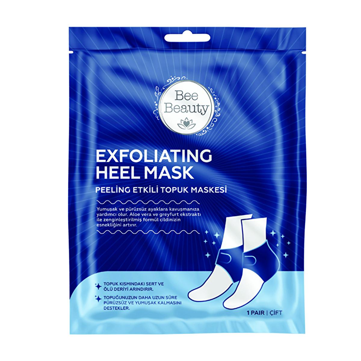 bee beauty exfoliating foot mask packaging, application of bee beauty foot mask, close up of smooth feet after using foot mask Bee Beauty Exfoliating Foot Mask - Revitalize Your Heels for Smooth, Soft Feet | 4-8 Days Peeling Effect Bee Beauty Exfoliating Foot Mask - Smooth & Soft Feet foot-mask, exfoliating-mask, aloe-vera, grapefruit-extract, smooth-feet, soft-heels, skin-care, self-care, adult-care, ai-generated