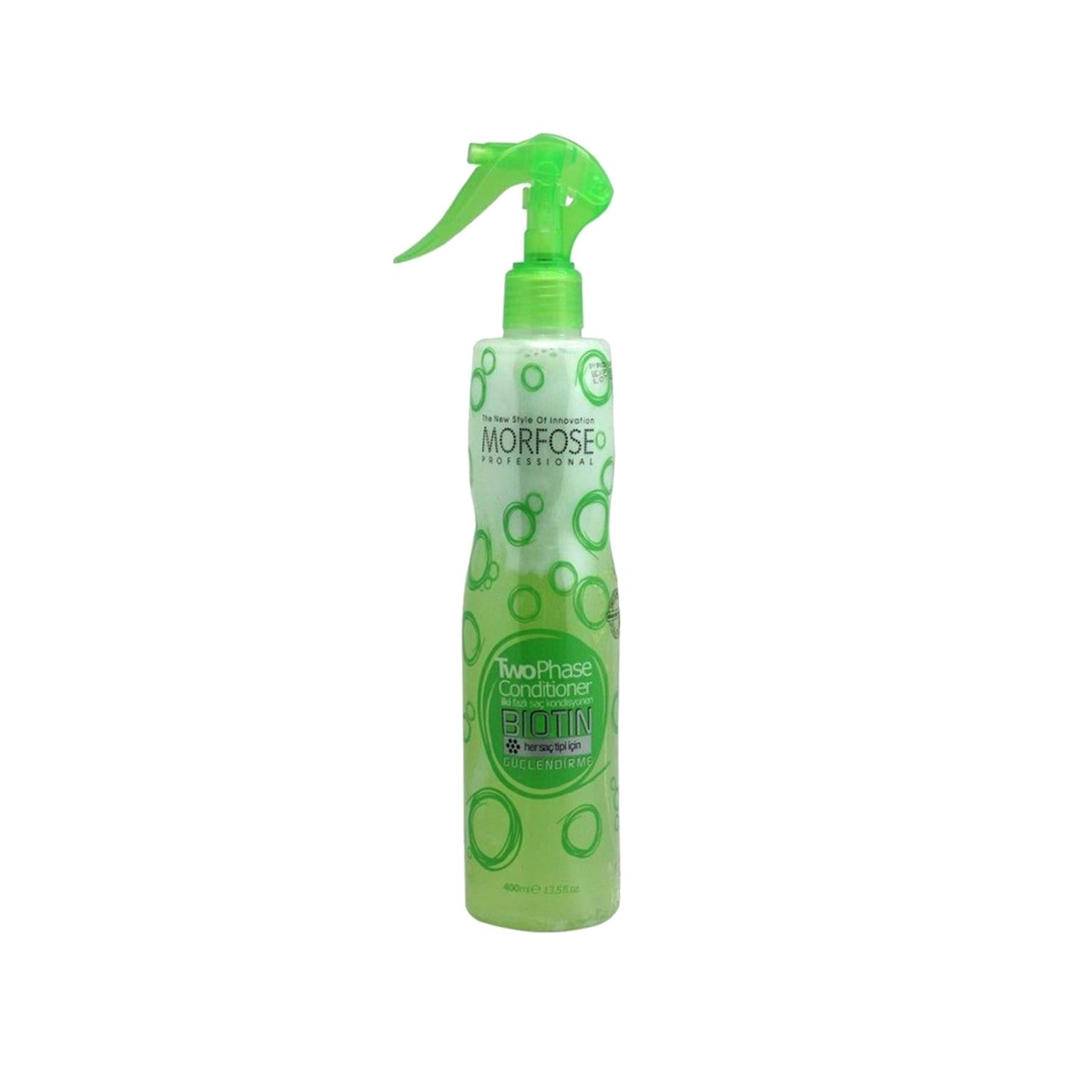 Morfose Two-Phase Hair Conditioner with Biotin for Hair Strengthening - 13.53 fl oz Green Natural Hair Care Morfose Biotin Hair Conditioner - 13.53 fl oz two-phase hair conditioner, biotin hair care, hair strengthening products, Morfose hair products, green hair care products, hair nourishment, deep conditioning, natural hair care, eco-friendly hair products, hair growth support