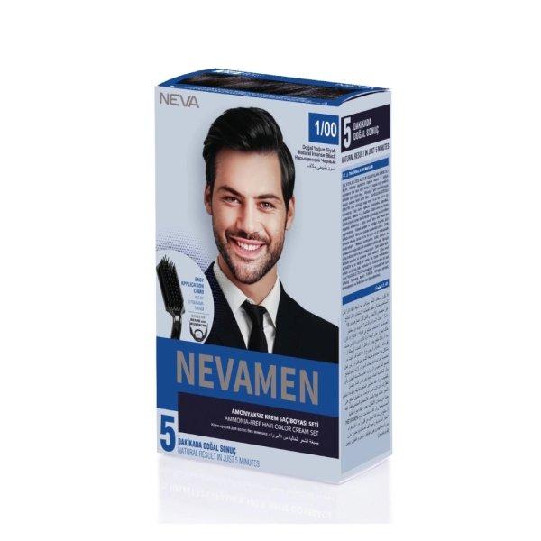 Neva Nevamen 1/00 Natural Intense Black Hair Color Set