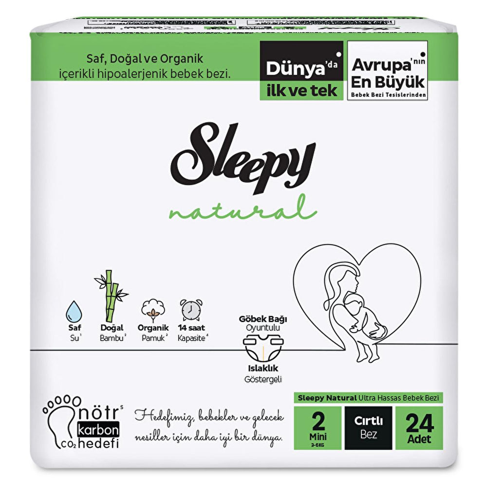 Sleepy Natural Kompakt Baby Diapers - Eco-Friendly, Organic Cotton, High Absorbency - Baby Care