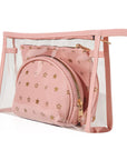 Eklips 3-Piece Handbag Set - PVC Clear Outer Bag with Faux Leather Inner Bags