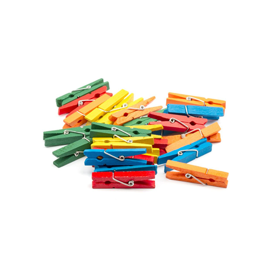 Lino Wooden Clips - Colorful 45mm Crafting Clips for Art Projects & Organization - Pack of 25 - view 2