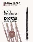 Flormar Brow Micro Filler Comb Tip Eyebrow Pencil 02 Light Brown