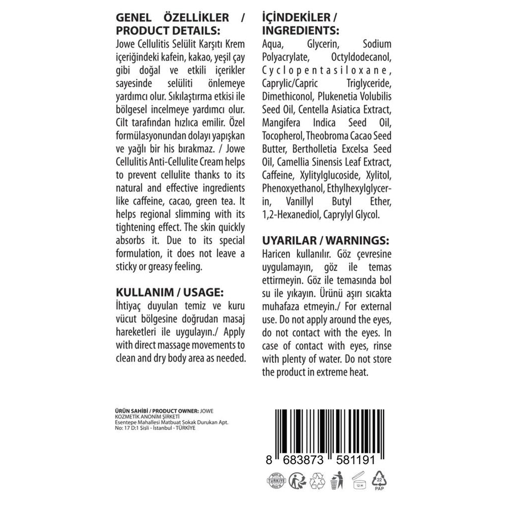 Jowe Firming & Moisturizing Cellulite Cream 100 ml