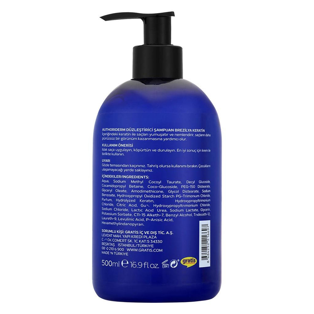Authoriderm Brazilian Keratin Smoothing Shampoo 500 ml