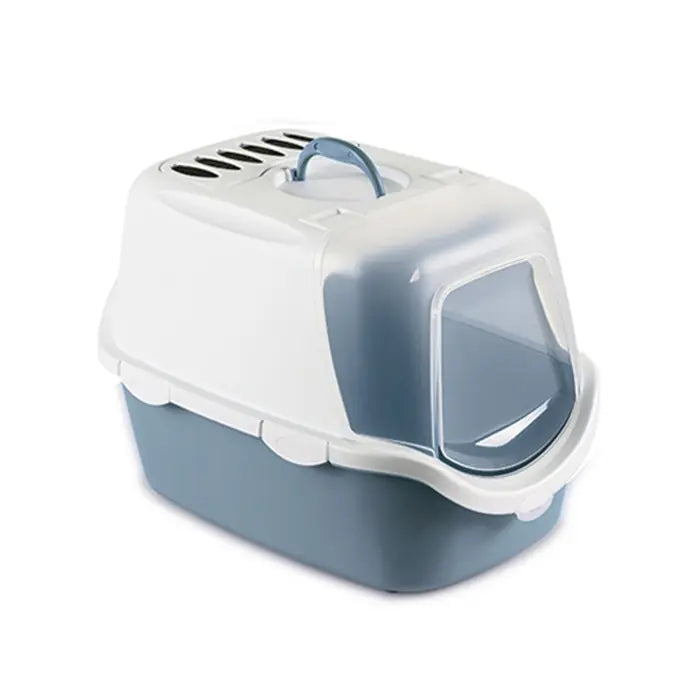 Stefanplast Cathy Easy Clean Hooded Cat Litter Box Blue 56x40x40cm